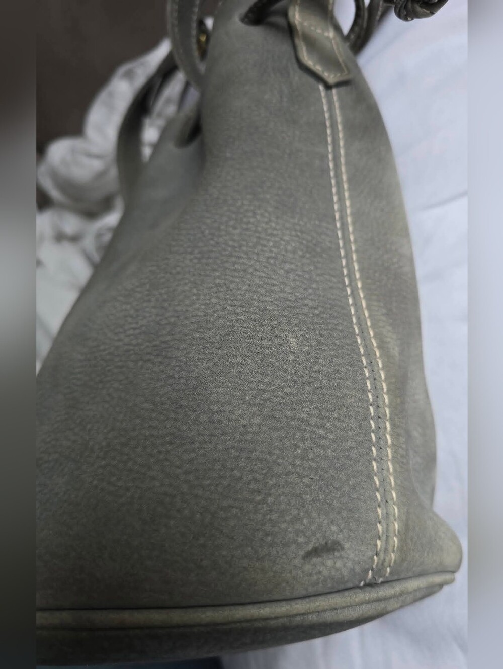 Italian Nubuc Sonoma Bucket Crossbody in Olive 4931 - Picture 6 of 9